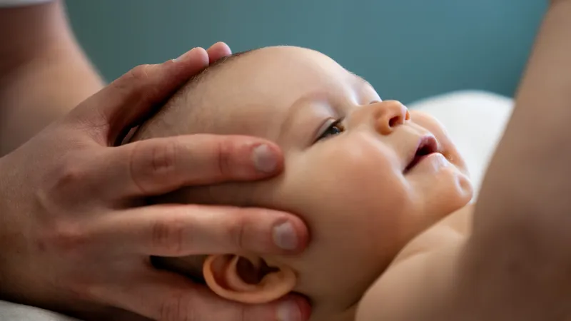 Kinderosteopathie: sanfte Behandlung eines Säuglings
