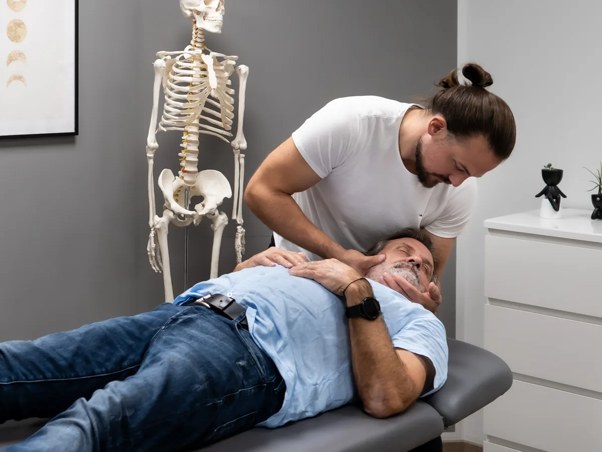 Chiropraktische Behandlung in Nahaufnahme